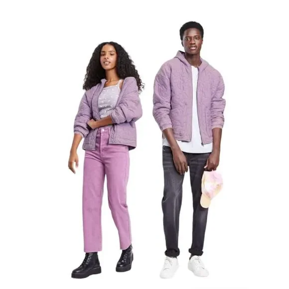 Wild Fable Hooded Quilted Jacket Light Purple- Size S - Picture 2 of 2